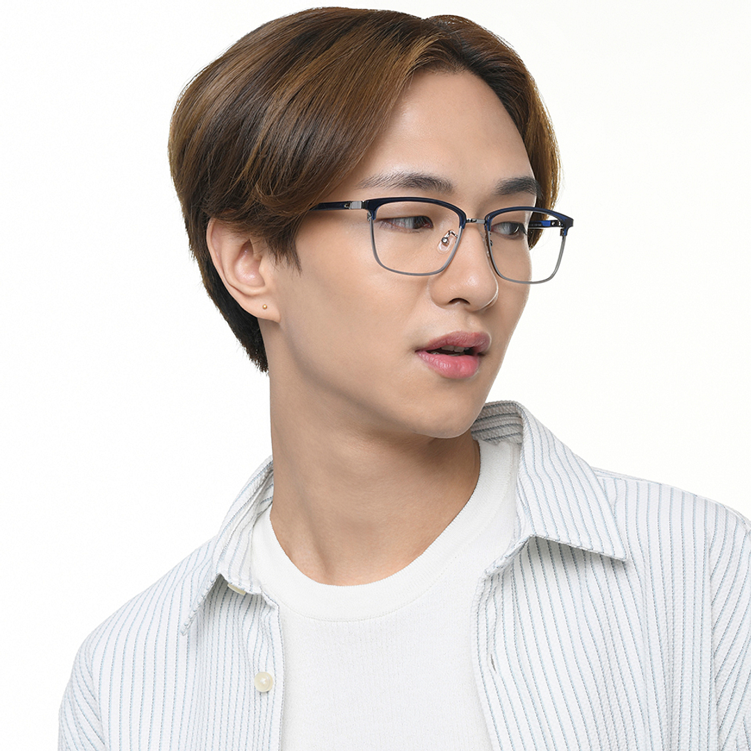 Lenskart Air LA Blue Transparent Full Rim Square right side