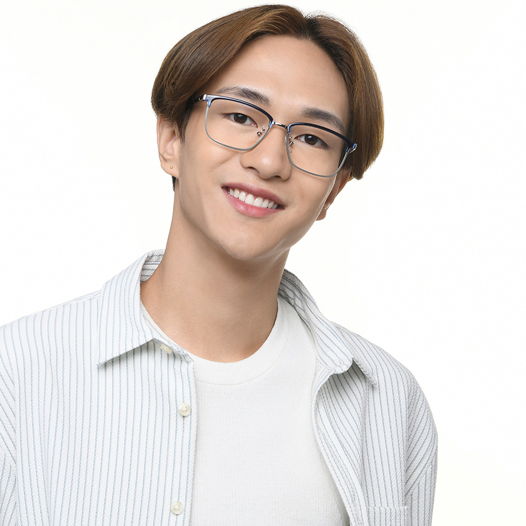 Lenskart Air LA Blue Transparent Full Rim Square left side