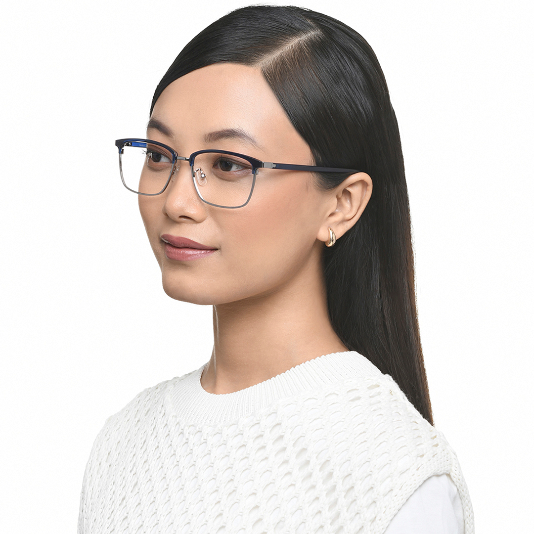 Lenskart Air LA Blue Transparent Full Rim Square right side