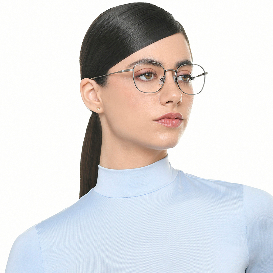 Lenskart Air Mid Gunmetal Full Rim Round left side