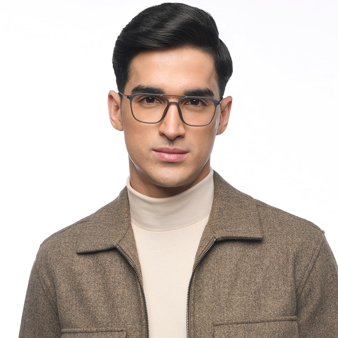 Lenskart Air Mid Gunmetal Full Rim Square left side