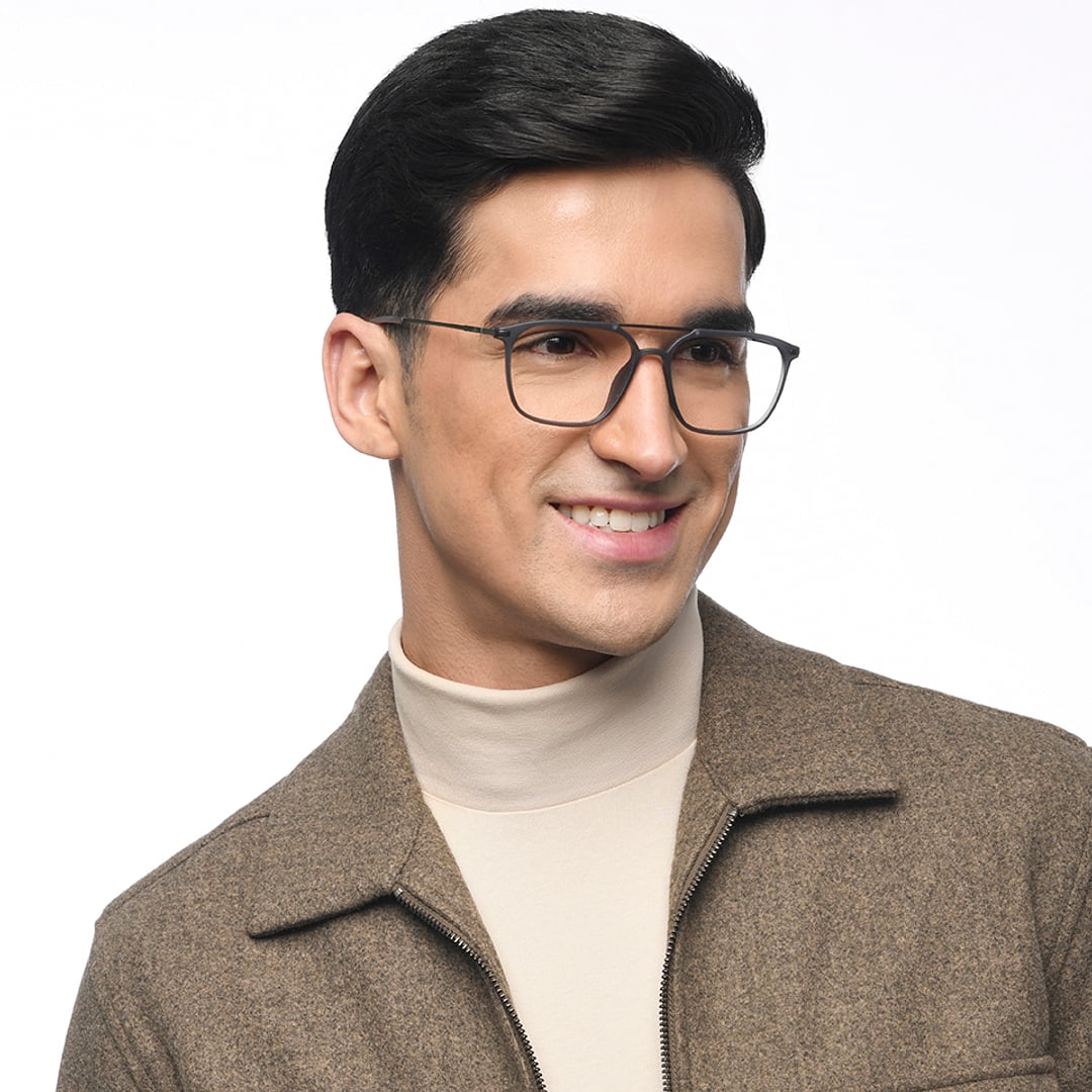 Lenskart Air Mid Gunmetal Full Rim Square right side