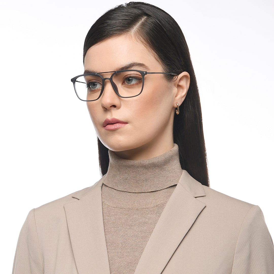 Lenskart Air Mid Gunmetal Full Rim Square left side