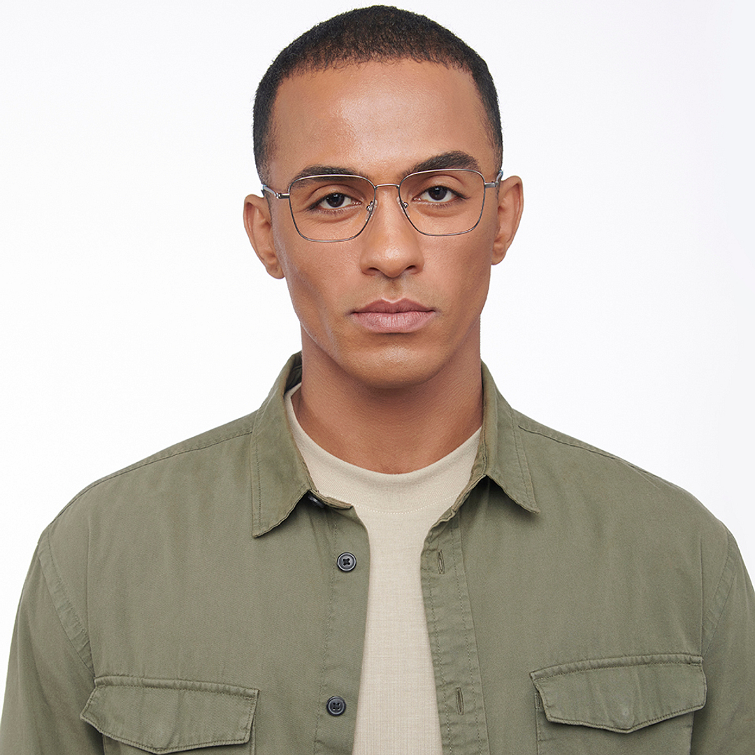 Lenskart Air Online Light Gunmetal Full Rim Round left side