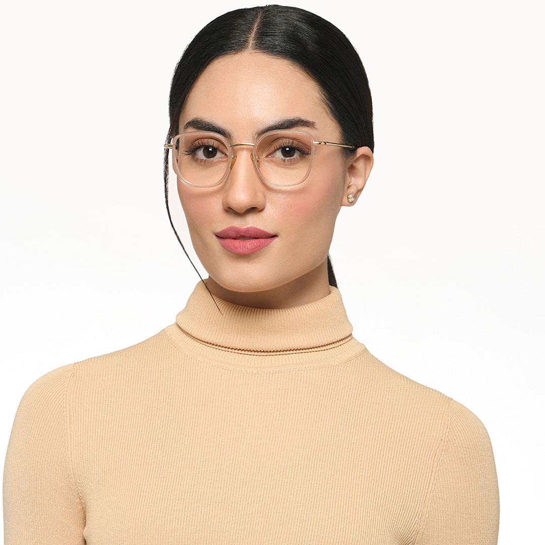 Le Petit Lunetier Gold Full Rim Cat Eye right side