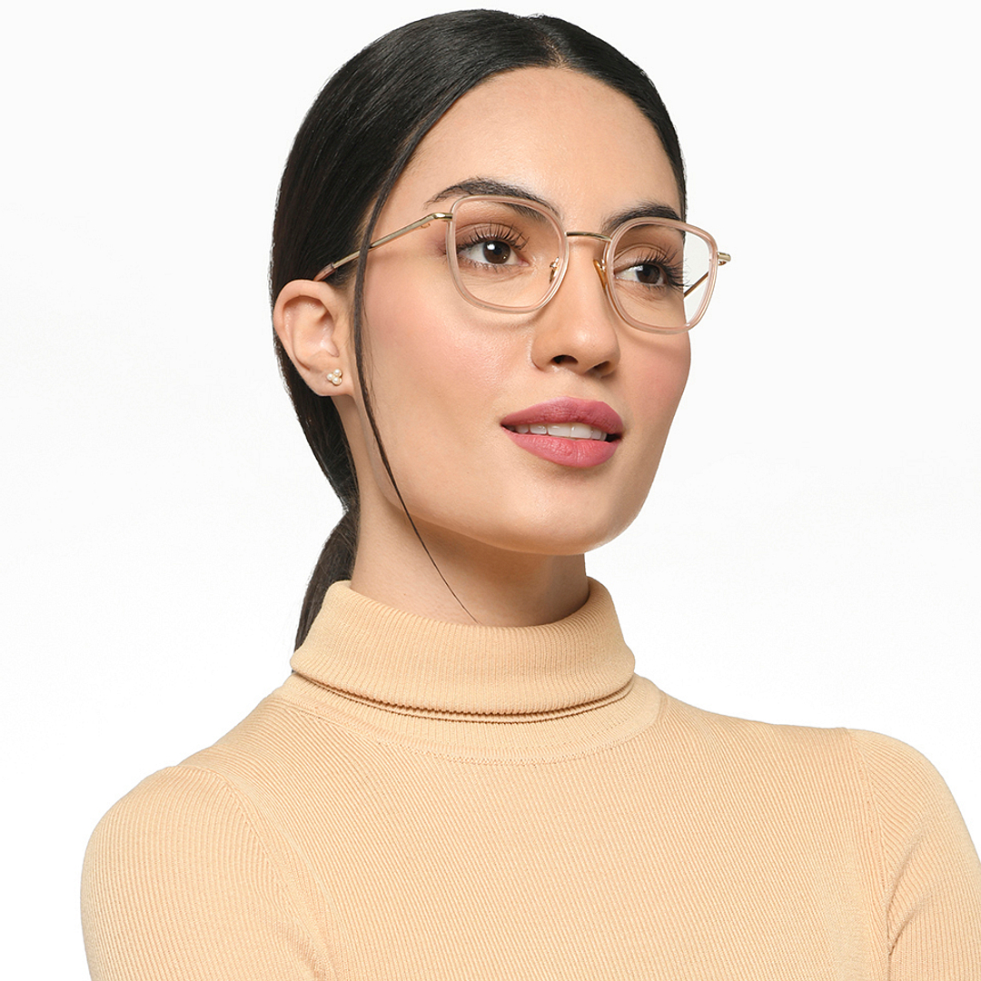 Le Petit Lunetier Gold Full Rim Cat Eye left side