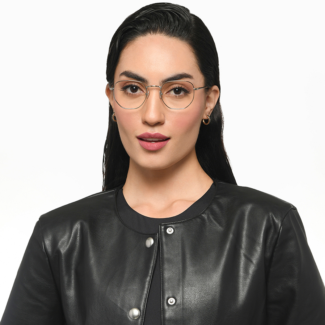 Le Petit Lunetier Silver Full Rim Geometric left side