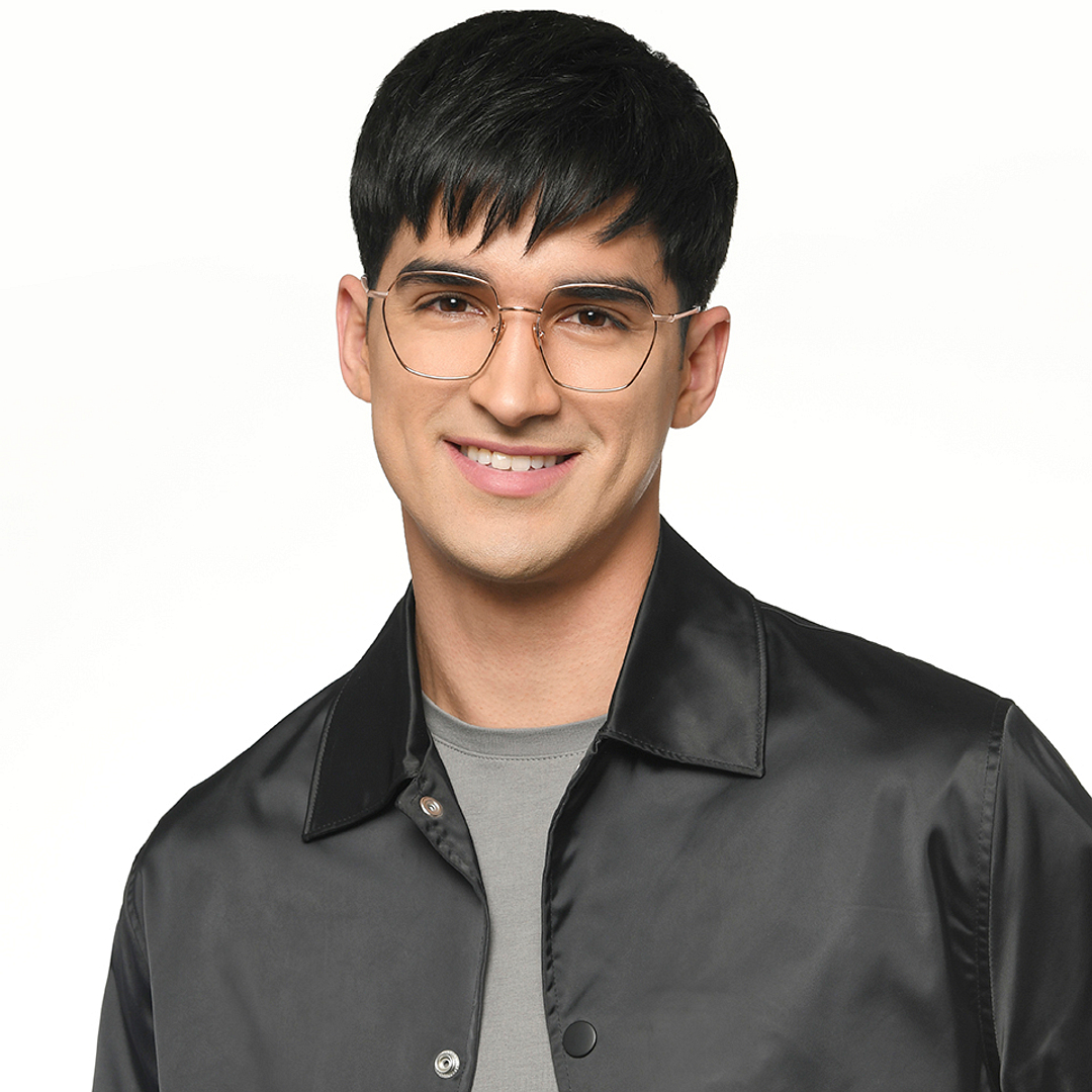 Le Petit Lunetier Gold Full Rim Geometric left side