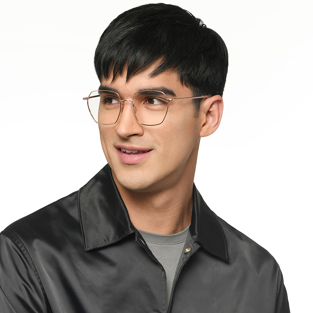 Le Petit Lunetier Gold Full Rim Geometric right side