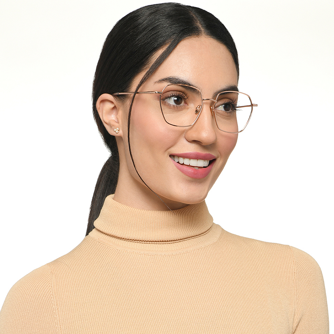 Le Petit Lunetier Gold Full Rim Geometric right side