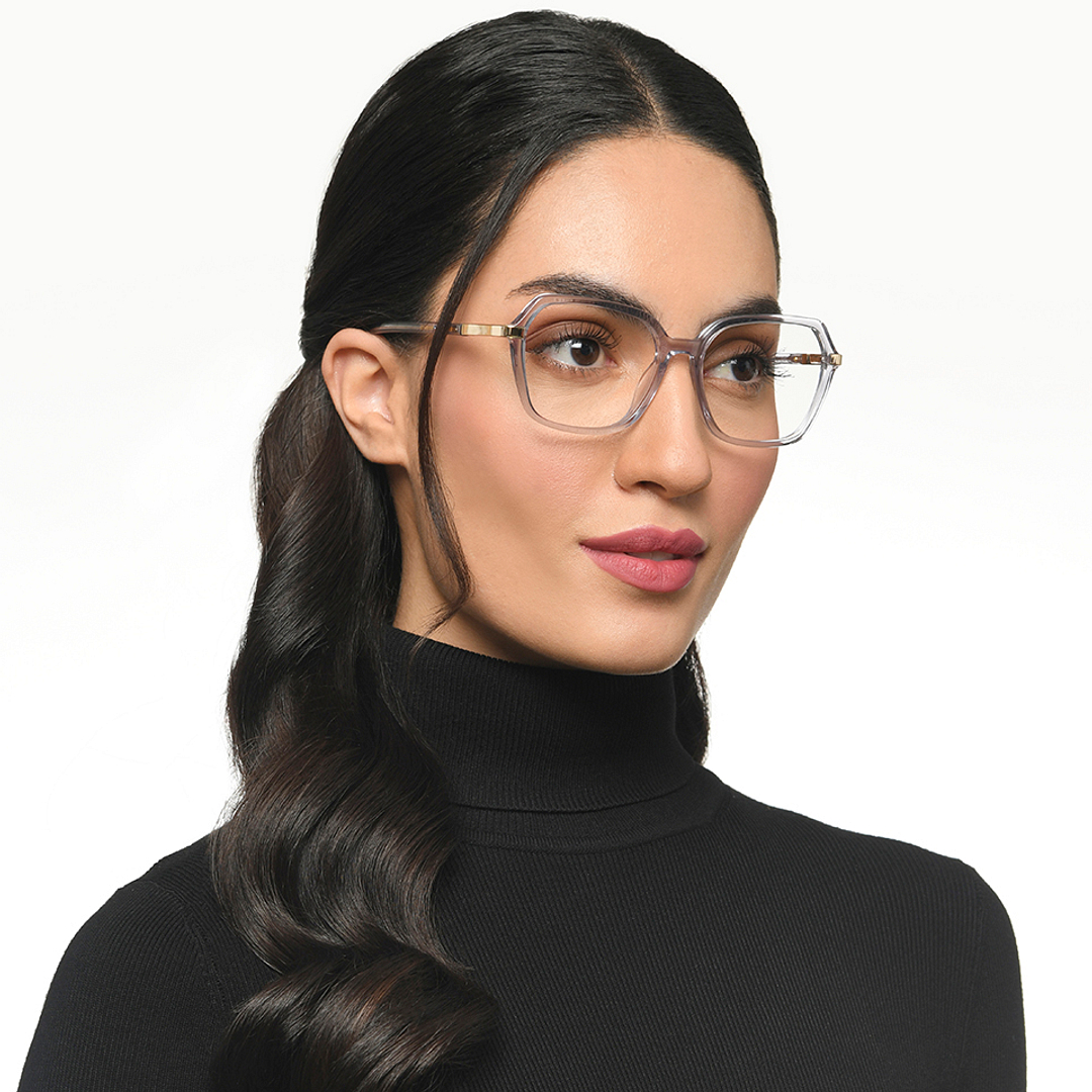 Le Petit Lunetier Gray Transparent Full Rim Geometric right side