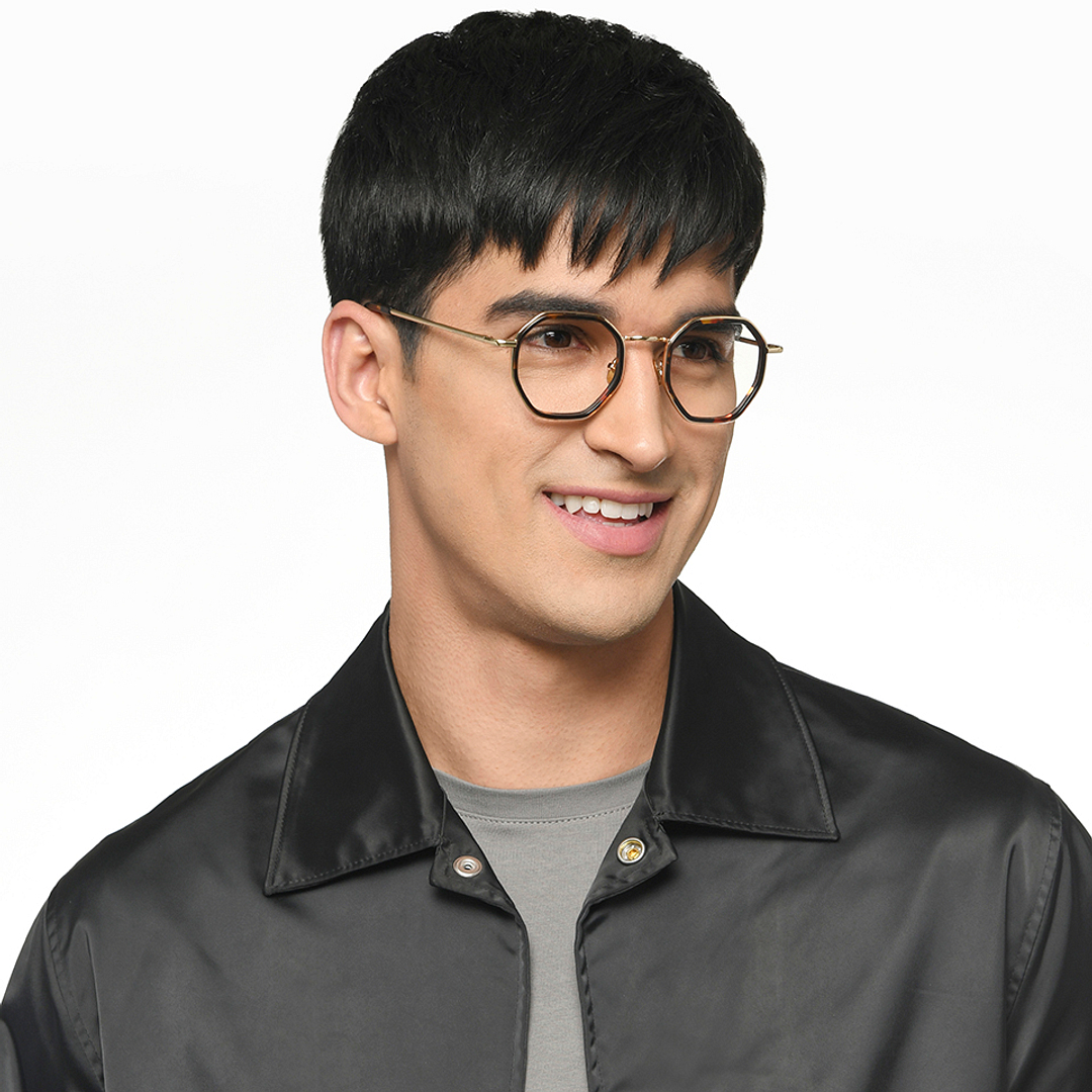 Le Petit Lunetier Gold Full Rim Geometric right side