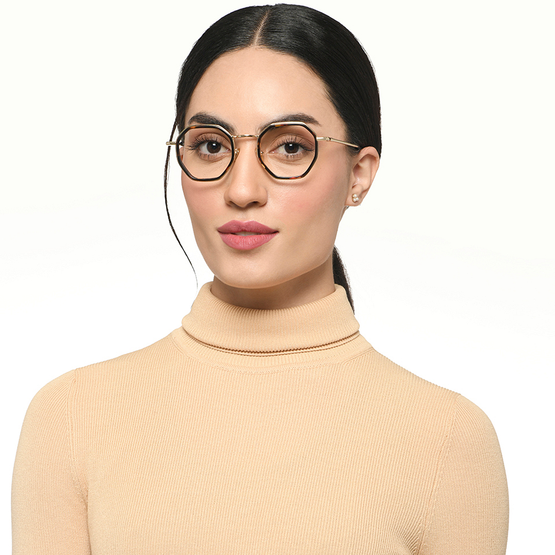 Le Petit Lunetier Gold Full Rim Geometric right side