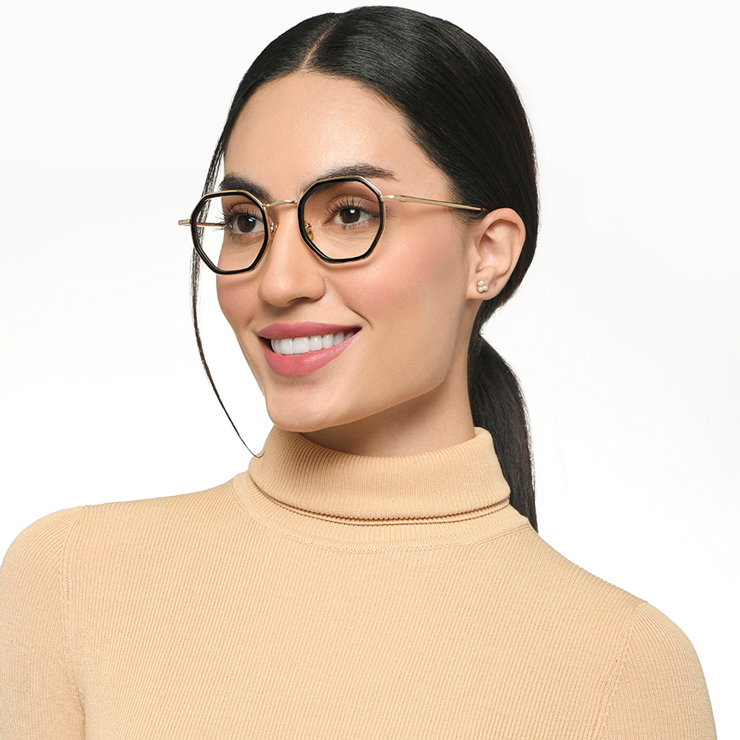 Le Petit Lunetier Black Full Rim Geometric left side