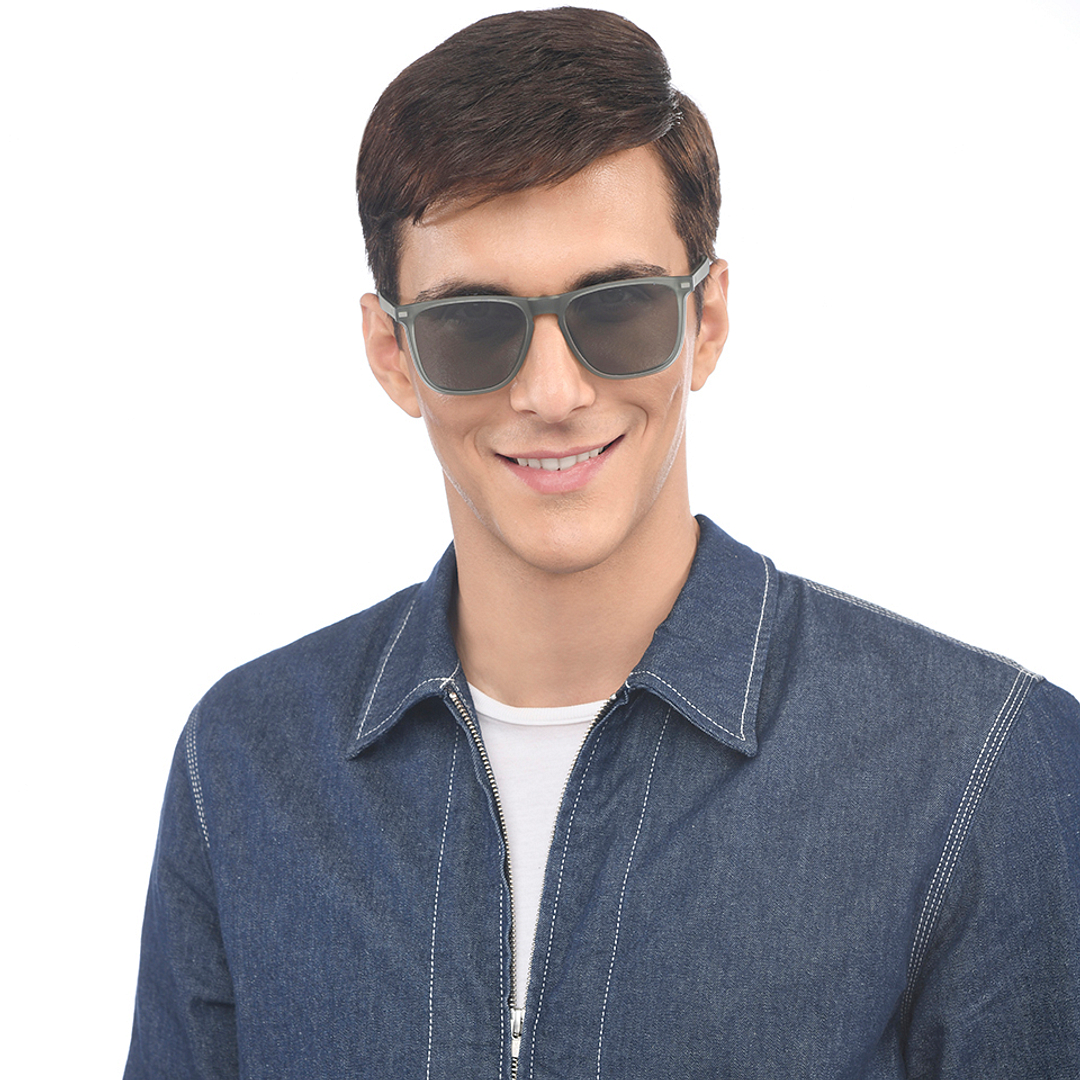 Buy Grey Full Rim Square Lenskart Air Switch LA E15321-C4 Clip On