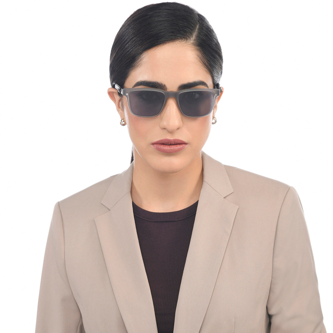 Lenskart Air Gray Transparent Full Rim Square left side