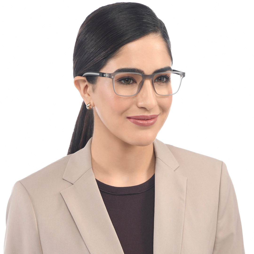 Lenskart Air Gray Transparent Full Rim Square left side