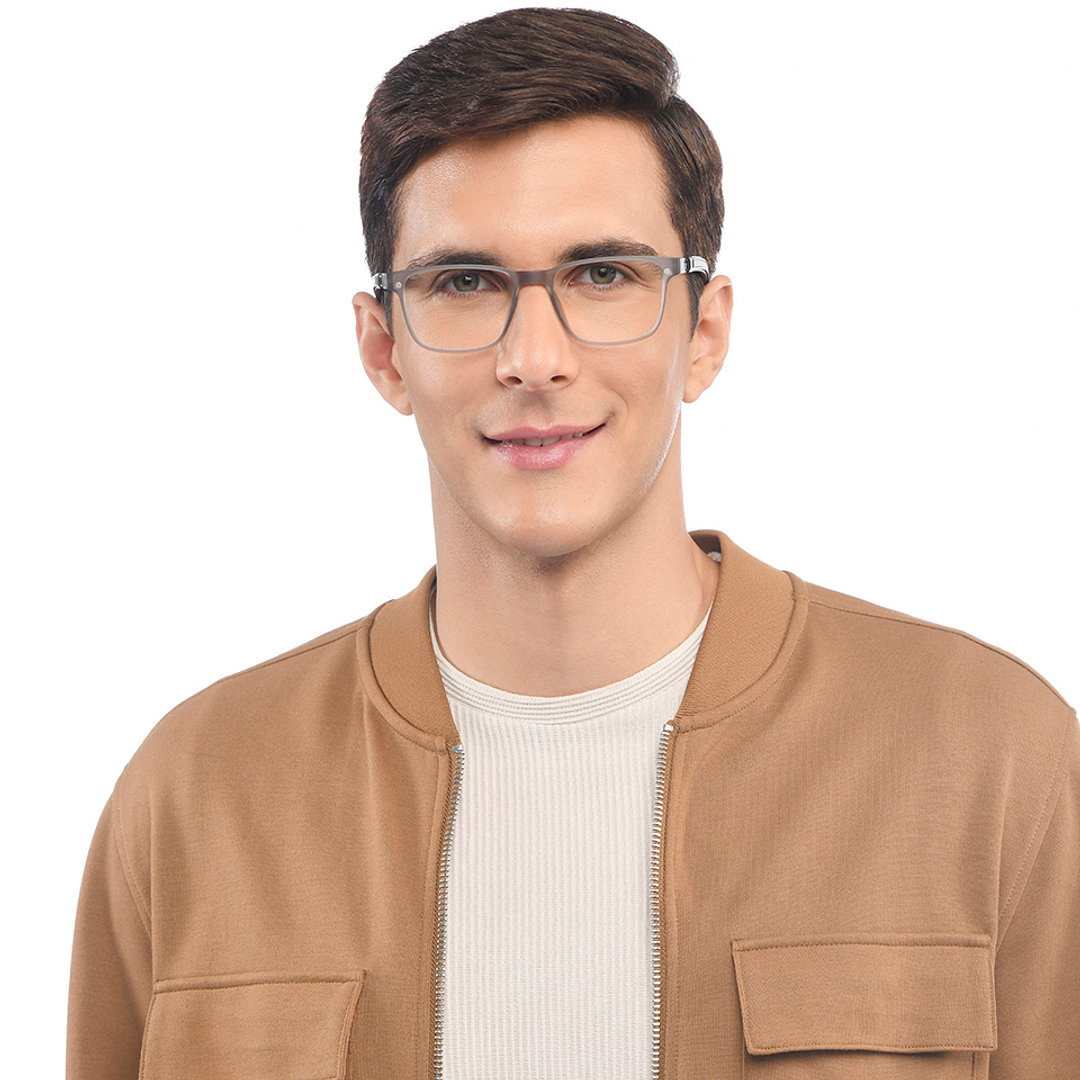 Lenskart Air Gray Transparent Full Rim Square right side
