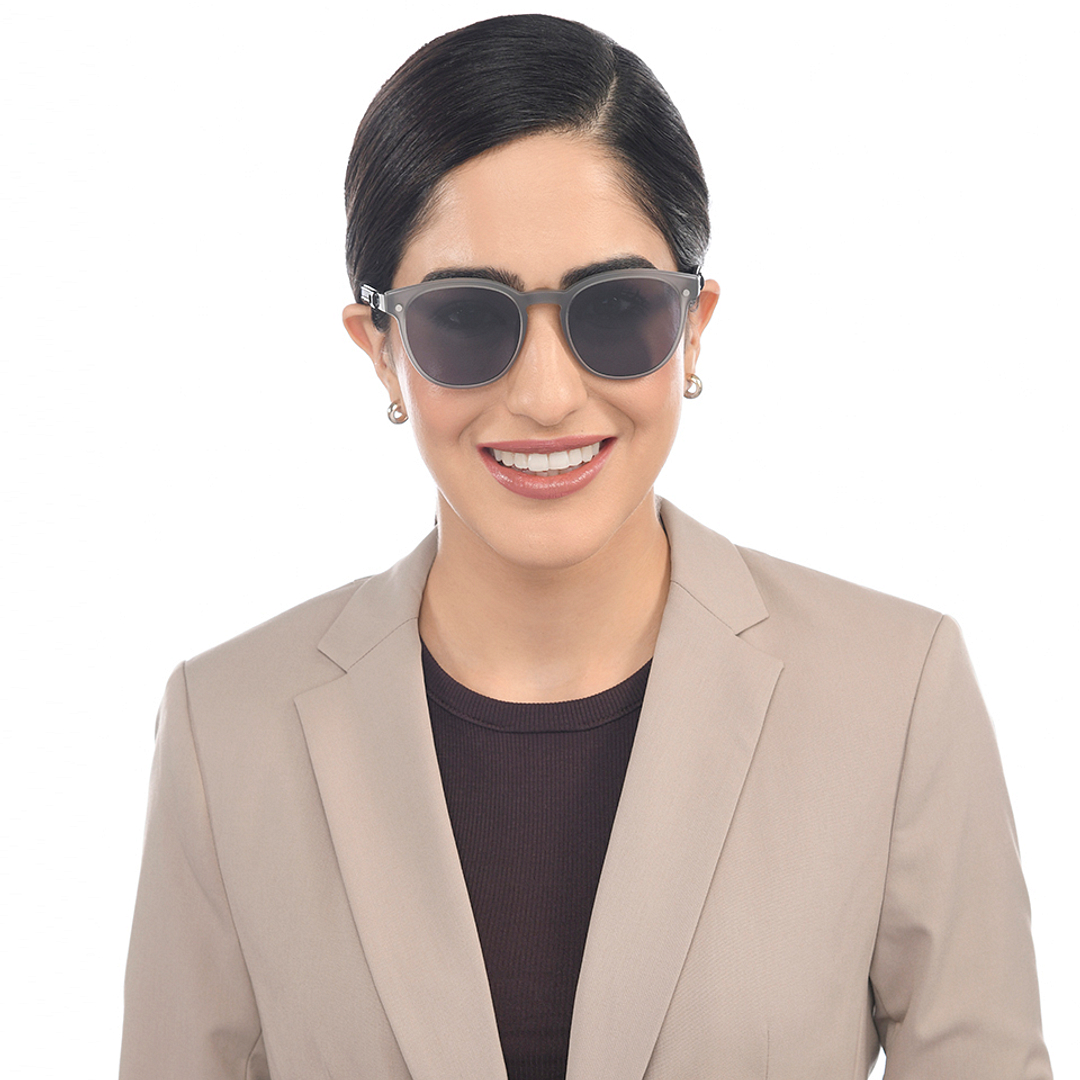 Lenskart Air Gray Transparent Full Rim Round left side