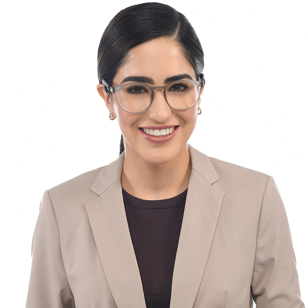 Lenskart Air Gray Transparent Full Rim Round right side