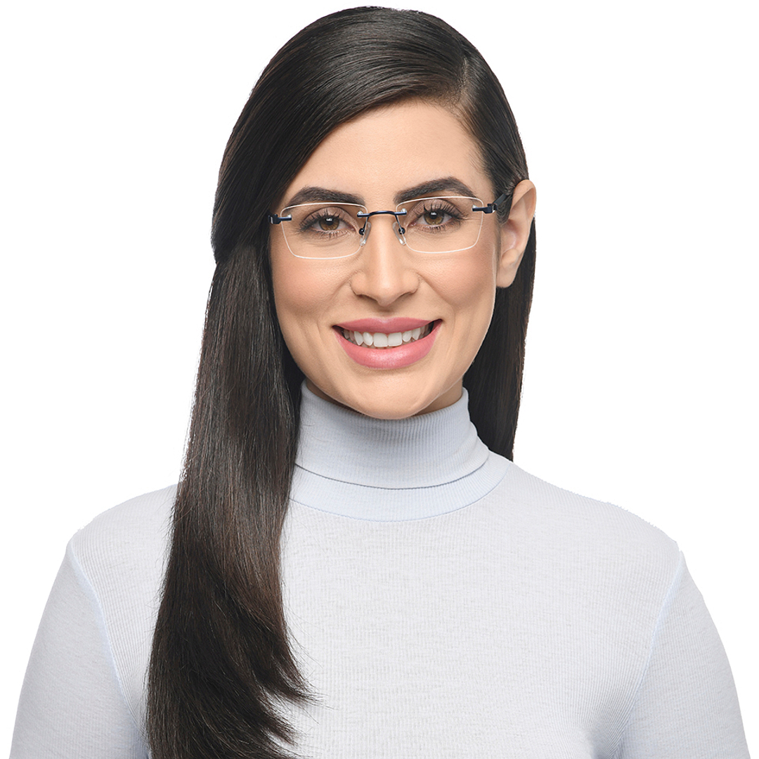 Lenskart Air Online Sky Blue Rimless Rectangle right side