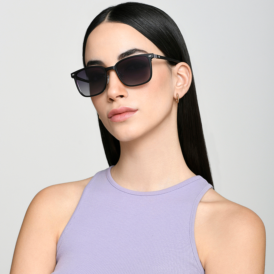 Lenskart Air Matte Light Grey Full Rim Square left side