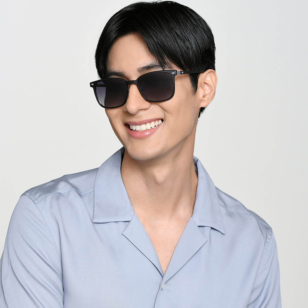 Lenskart Air Matte Light Grey Full Rim Square right side