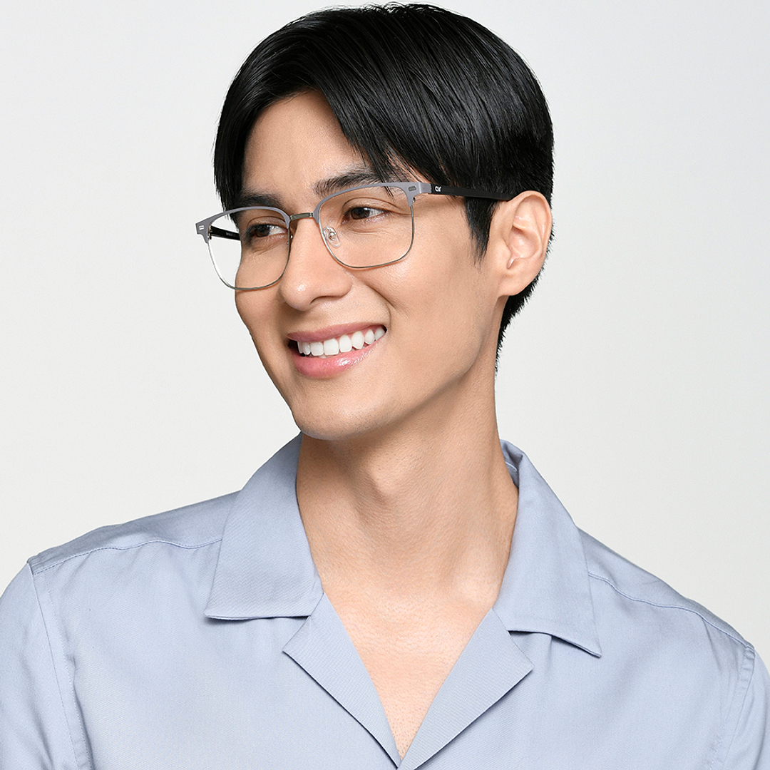 Lenskart Air Matte Light Grey Full Rim Square right side