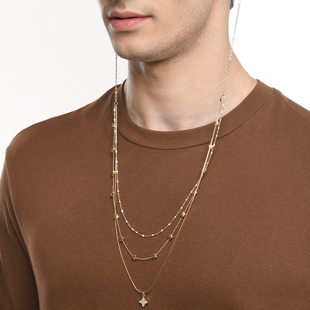 Lenskart STUDIO Gold Chain Lenskart LK A16105-C1 Length 550 cm Width 12 mm left side