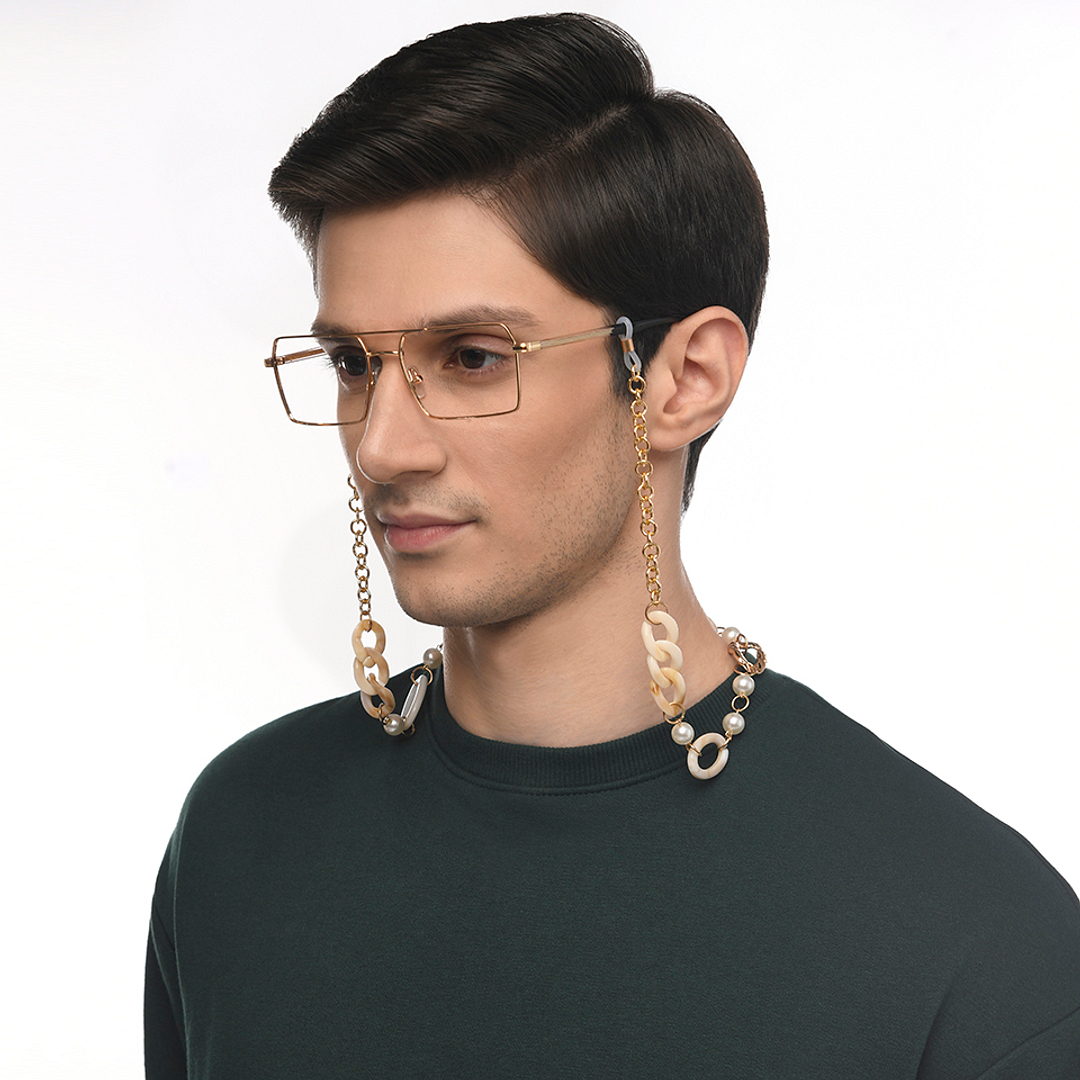 Lenskart STUDIO Gold Grey Chain Lenskart LK A16107-C1 Length 700 cm Width 20 mm right side