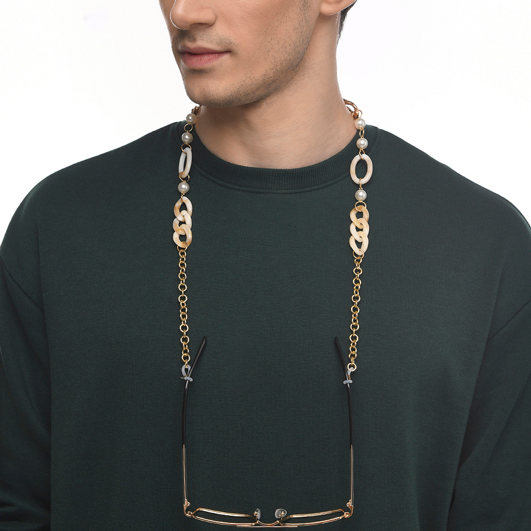 Lenskart STUDIO Gold Grey Chain Lenskart LK A16107-C1 Length 700 cm Width 20 mm right side