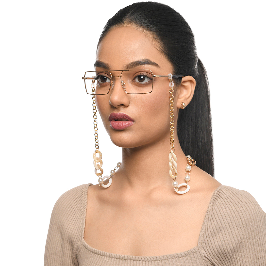 Lenskart STUDIO Gold Grey Chain Lenskart LK A16107-C1 Length 700 cm Width 20 mm left side