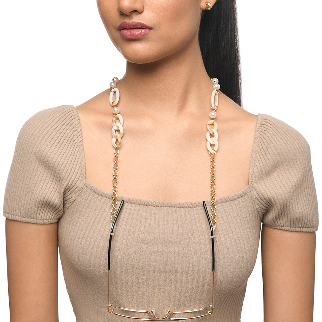 Lenskart STUDIO Gold Grey Chain Lenskart LK A16107-C1 Length 700 cm Width 20 mm left side