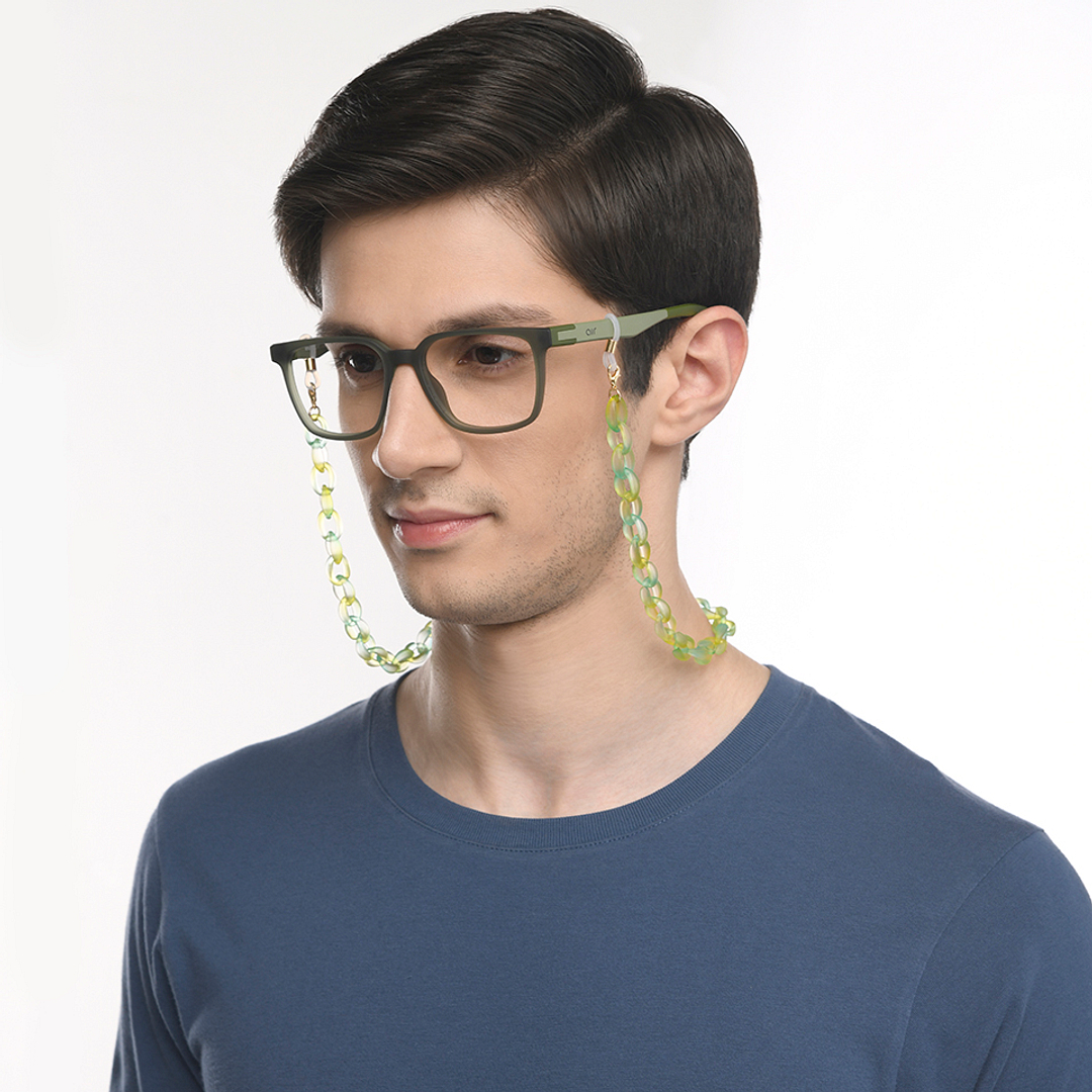 Lenskart STUDIO Green Yellow Transparent Chain Lenskart LK A16108-C2 Length 600 cm Width 11 mm right side
