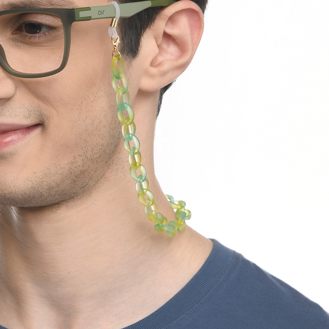 Lenskart STUDIO Green Yellow Transparent Chain Lenskart LK A16108-C2 Length 600 cm Width 11 mm left side