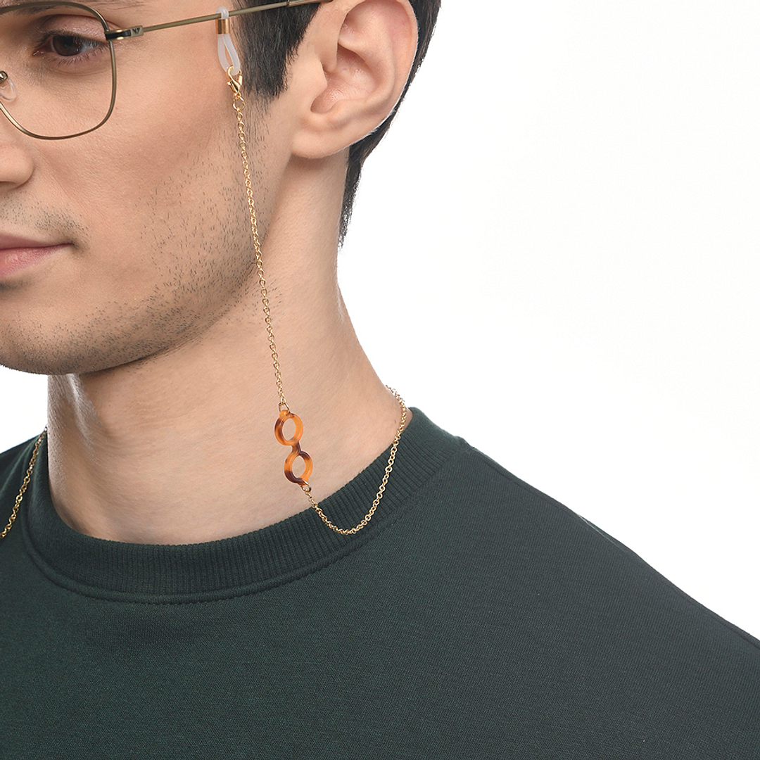 Lenskart STUDIO Gold Brown Chain Lenskart LK A16110-C1 Length 700 cm Width 11 mm right side