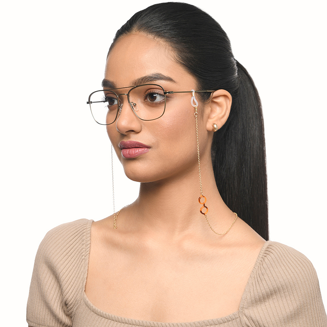 Lenskart STUDIO Gold Brown Chain Lenskart LK A16110-C1 Length 700 cm Width 11 mm left side