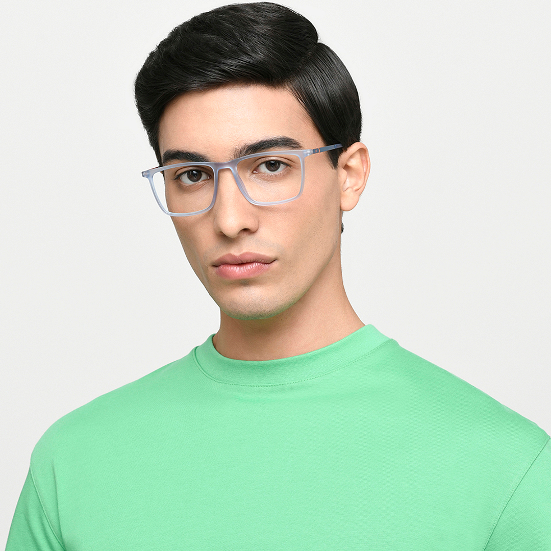 Lenskart Air Online Sky Blue Full Rim Square left side