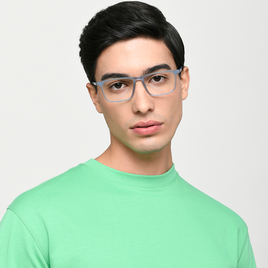 Lenskart Air Online Sky Blue Full Rim Rectangle left side
