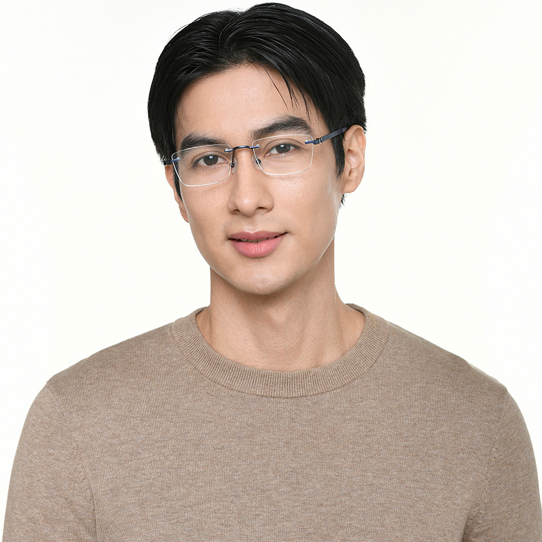 Lenskart Air Online Sky Blue Rimless Rectangle right side