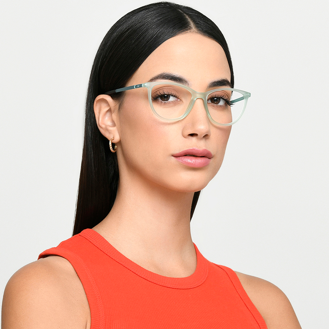 Lenskart Air Online Light Green Full Rim Cat Eye left side