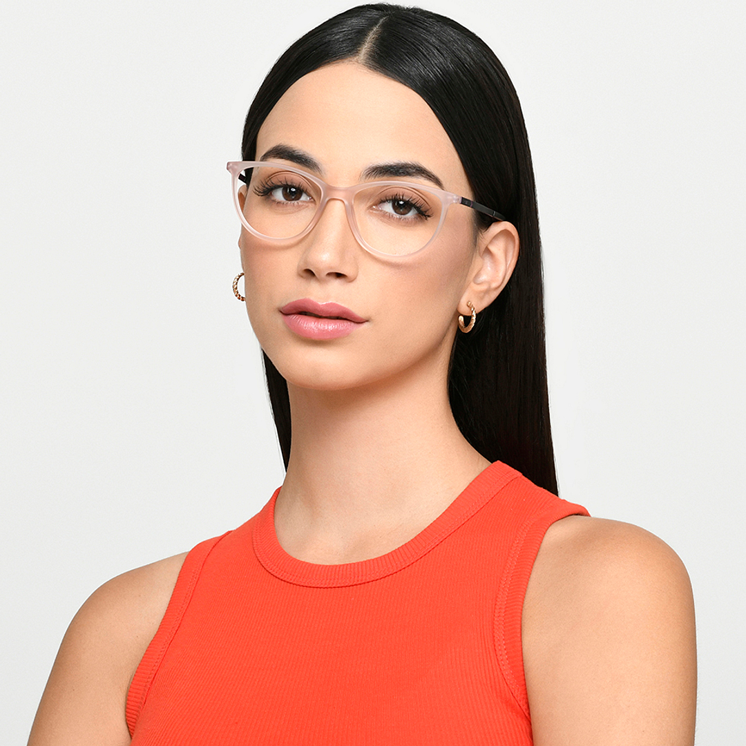 Lenskart Air Online Pink Transparent Full Rim Cat Eye right side