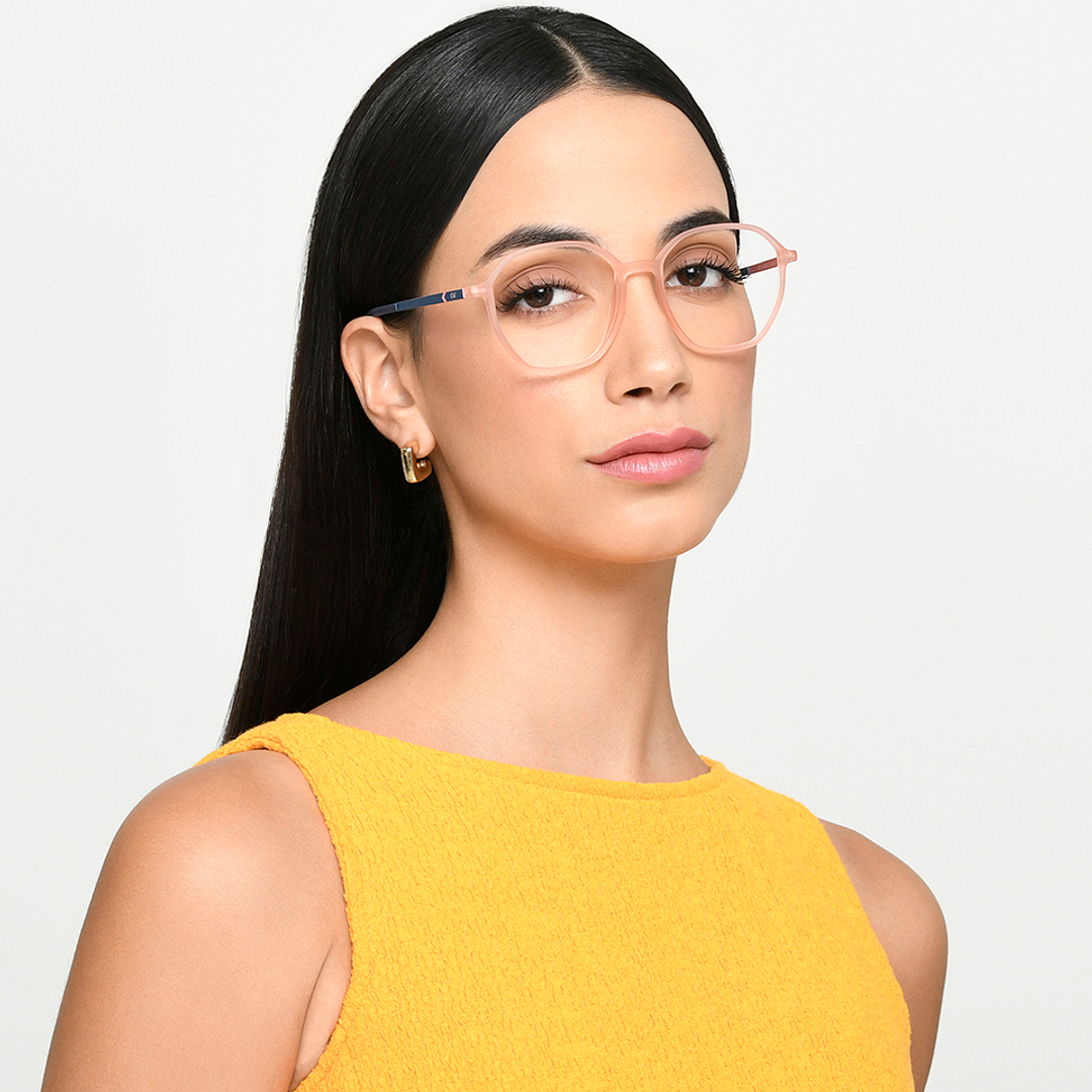 Lenskart Air Online Pink Transparent Full Rim Geometric left side