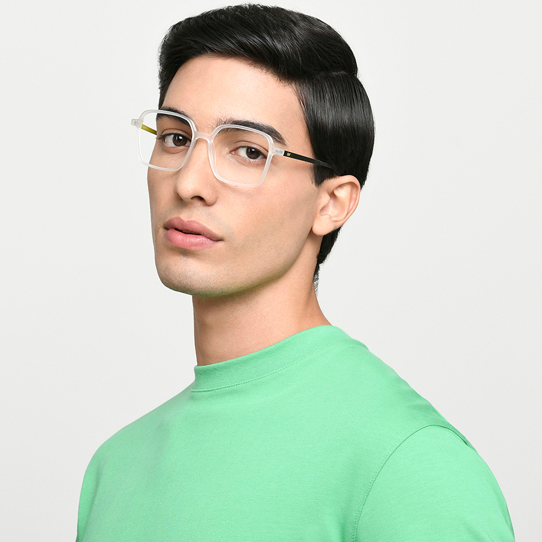 Lenskart Air Online Crystal Transparent Full Rim Square left side