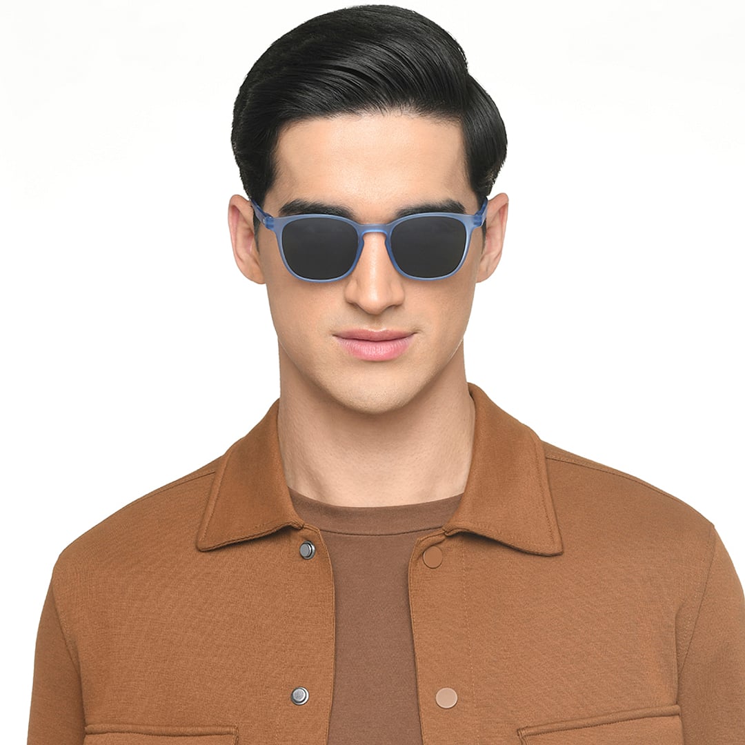 Lenskart Hustlr Online Ocean Blue Full Rim Square left side