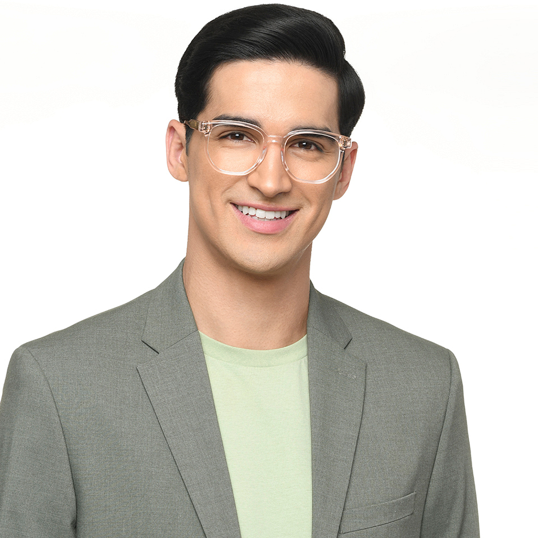 Lenskart Pink Transparent Full Rim Geometric left side