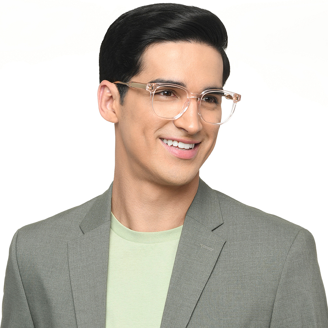 Lenskart Pink Transparent Full Rim Geometric right side