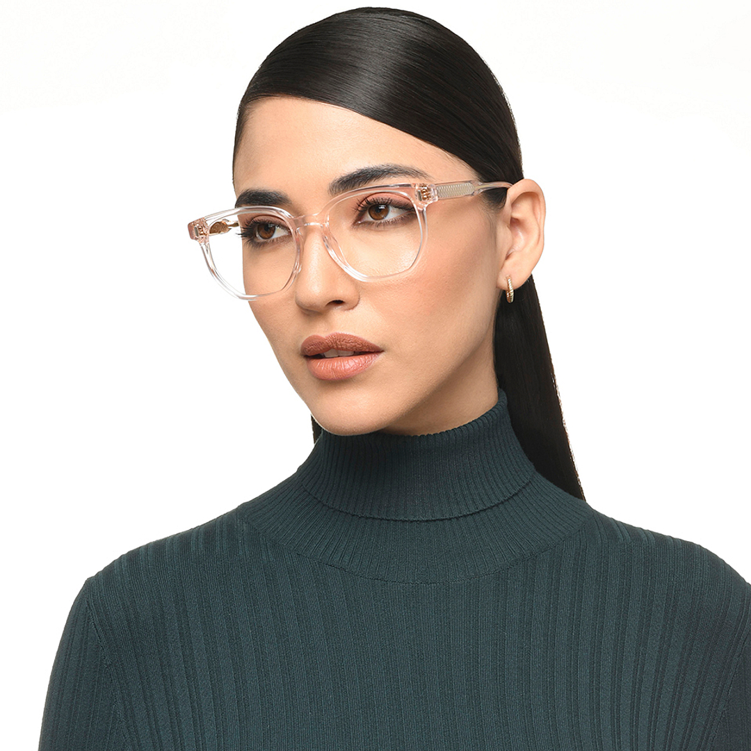 Lenskart Pink Transparent Full Rim Geometric right side