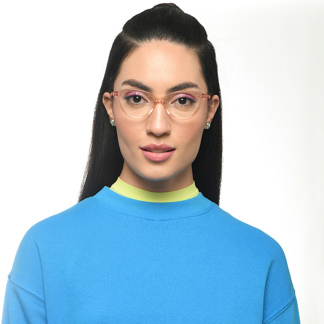 Lenskart Air Online Pink Transparent Full Rim Cat Eye right side