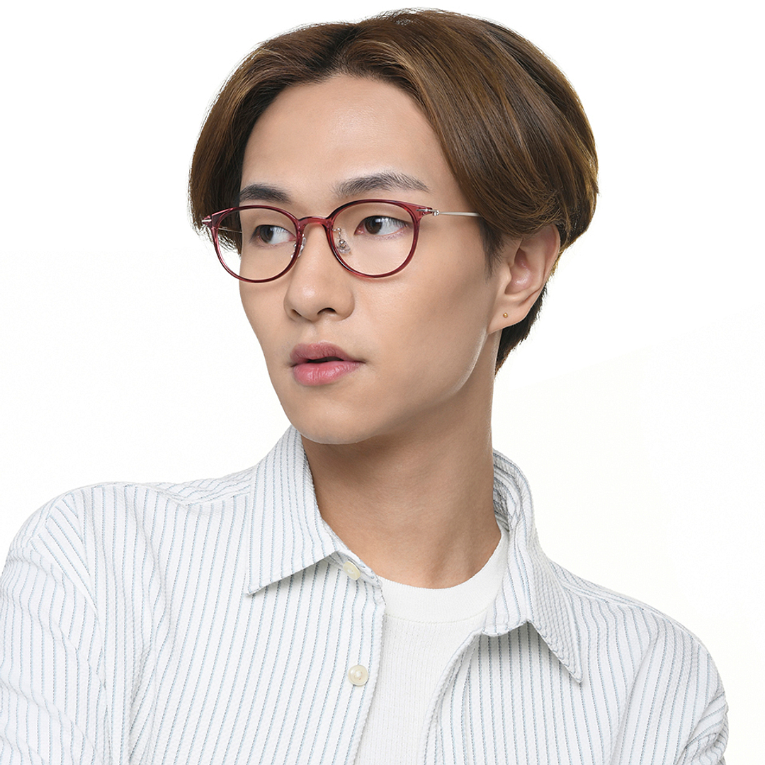 Lenskart Air Online Pink Transparent Full Rim Round left side